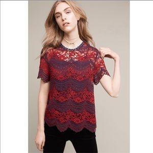 Anthro Foxiedox Atarra Lace Top